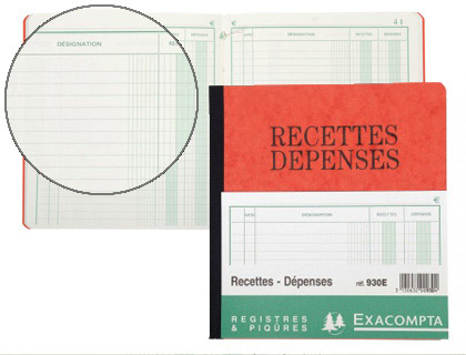 MANIFOLD EXACOMPTA PIQU 190X210MM 80 PAGES RECETTES DPENSES