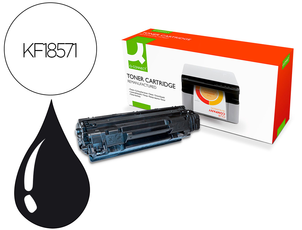 TONER Q-CONNECT COMPATIBLE HP CF283X 83XQCN IMPRIMANTES     LASERJET M125 127 2200P NOIR