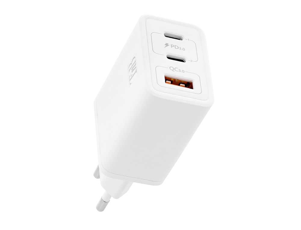 CHARGEUR T'NB GAN 2 USB-C POWER DELIVERY + 1 USB-A 65W  COLORIS BLANC